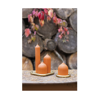 Свеча декоративная Tkano Edge, 16,5 см, оранжевая